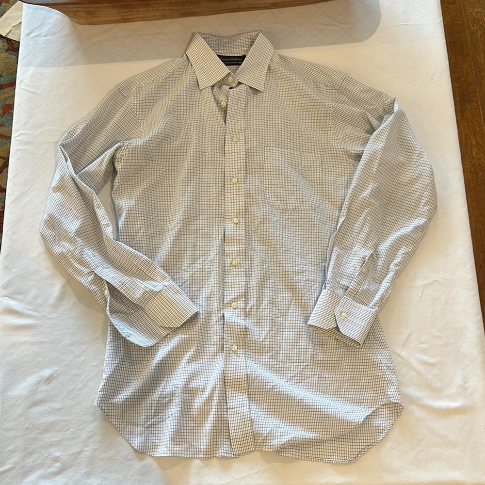 Tom James Button Down Up‎ Dress Shirt  XL EUC
